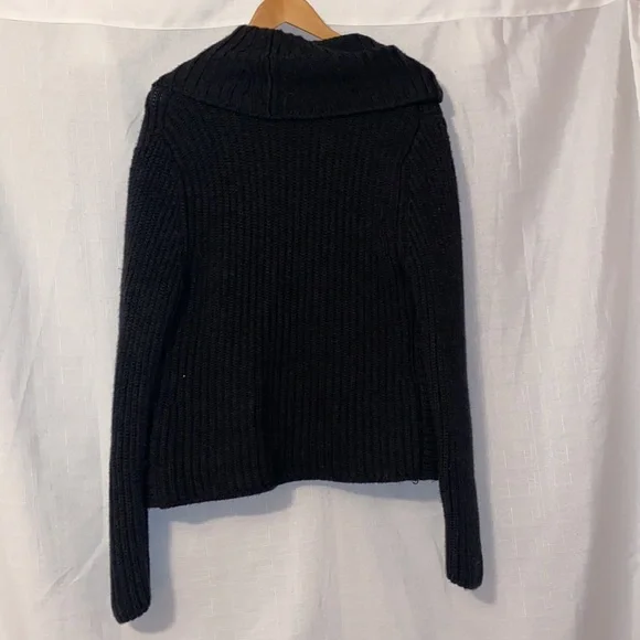 Eileen Fisher 100% Merino Wool Open Front Cardigan Charcoal Gray M - Picture 6 of 7